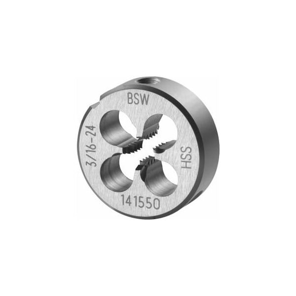 Garant 3/16in-24 HSS Round Die, for Whitworth Threads to BSW Standards, Closed/Pre-Slit Form 141550 W3/16 - main